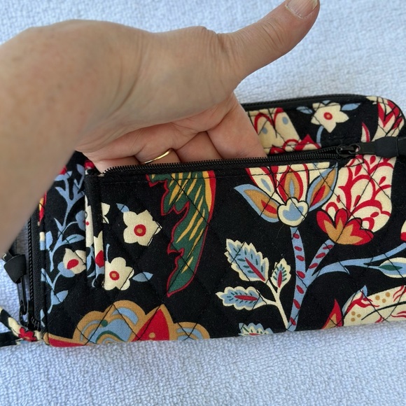 Vera Bradley Julia Versailles Turn Lock Flap Satchel Crossbody Matching Wallet - Picture 12 of 16